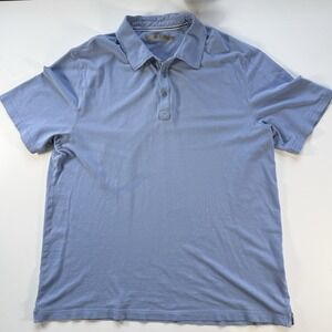 RAFFI Short Sleeve Polo Shirt Mens X-Large XL Classic Light Blue